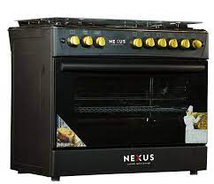 Nexus 4 Gas Burner + 2 Electric Hotplate Standing Cooker- Matt Black NX-9001