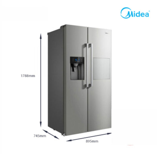Midea HC-657WEN 490 litres Side By Side Refrigerator With Dispenser and Ice Maker MDRS678FGF02