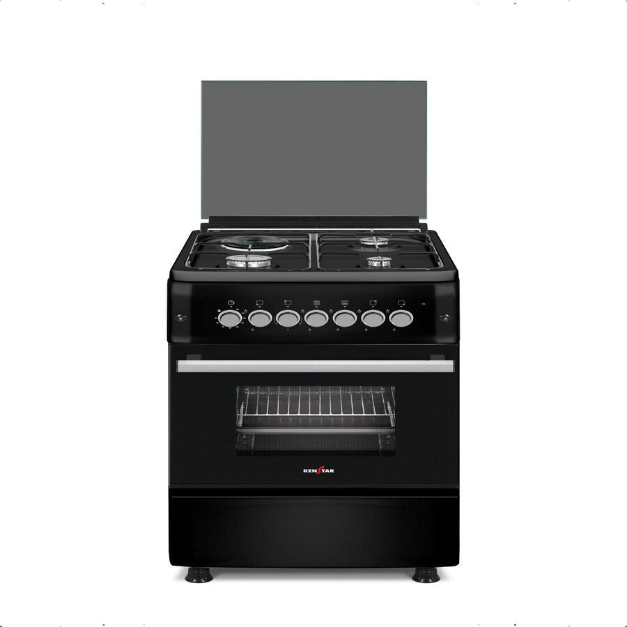 Kenstar 60x60 3 Gas Burner + 1 Electric Hotplate Standing Cooker KS-GCF6060