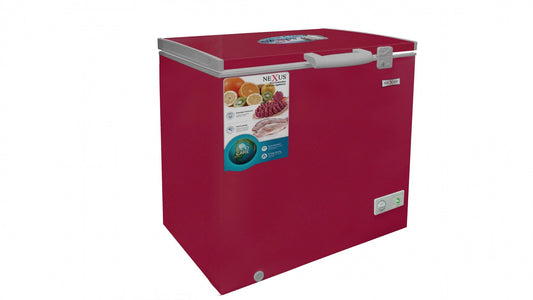 Nexus NX-695C 555 Litres Double Door Chest Freezer Wine Red