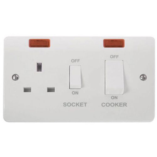 Panasonic Cooker Control Unit 45A DP Switch + 13A Socket DP WABA6120-N