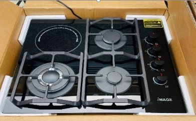 IMAGE 3 GAS & 1 ELECTRIC  BURNER BUILT IN GAS HOB IM-60EG5-B