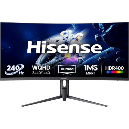 Hisense 34g6q 34-inches 2k 240hz, Wqhd 3440x1440p Curved Gaming Monitor With Built-in Speaker MON34G6Q