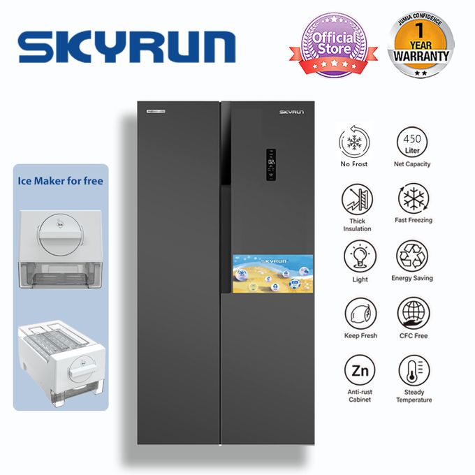 Skyrun 450 Litres Inverter Side By Side No Frost Refrigerator BCD-450W