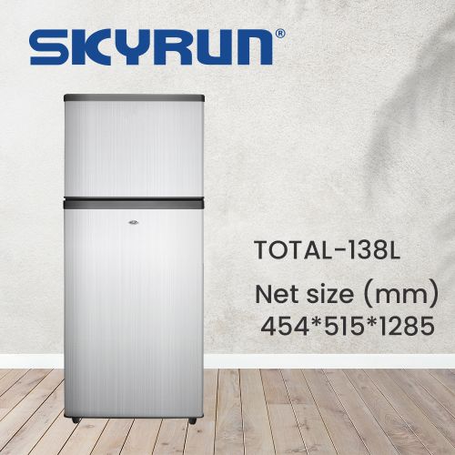 Skyrun 138-Litres Double Door Top Freezer Refrigerator BCD-138K