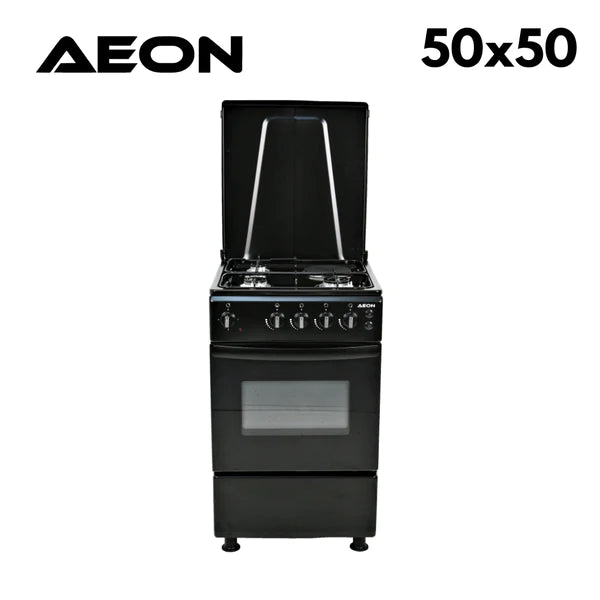 AEON 3G+1E BURNER GAS COOKER 50X50 4G BLACK  5031
