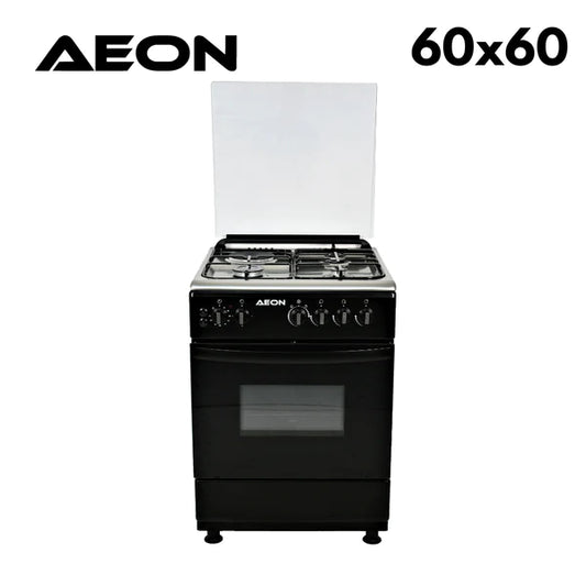 AEON 4 BURNER GAS COOKER 60X60 BLACK  6040