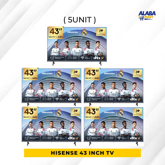 5 UNIT COMBO Hisense 43 inch A4Q LED Smart Tv with Free wall bracket Save ₦43,050! 😱🛒 on this Deal