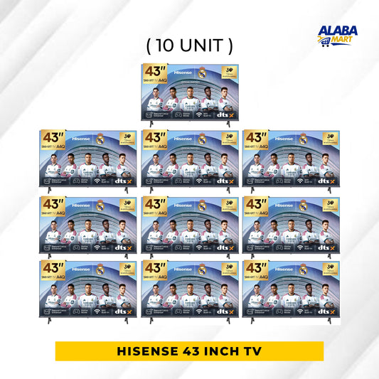 10 UNIT COMBO Hisense 43 inch A4Q LED Smart Tv with Free wall bracket Save ₦114,800! 😱🛒 on this Deal