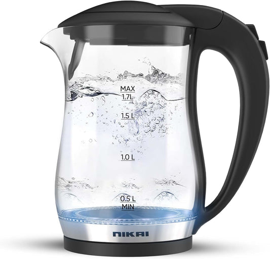 Nikai 1.7L Glass Steel Electric Kettle NK323G