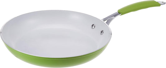 Flamingo Ceramic Coating Fry Pan 26x5cm, White/Green, FL6738FP