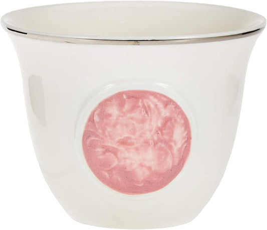 Flamingo Arabic Coffee Cup Dinnerware  Set, Pink/White, FL8151ACC, 12 Pcs