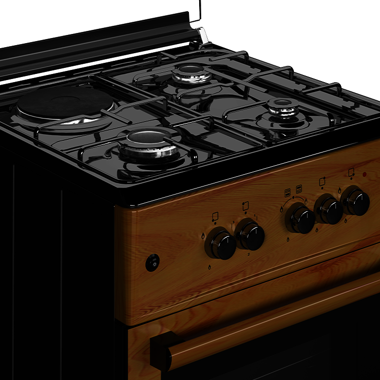 Maxi 60*60 (3+1) Burner Gas Cooker IGL Wood TR