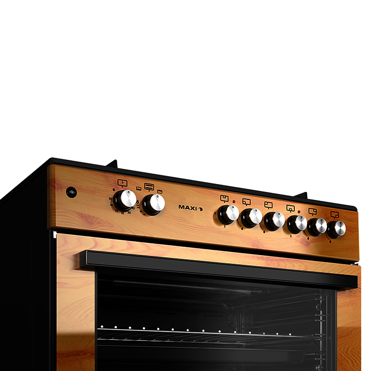 Maxi Style 60*90 (4+2) Burner Gas Cooker Wood