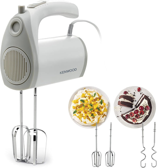 Kenwood Hand Mixer 300W, 5 Speeds + Turbo, Stainless Steel Beaters & Kneaders for Mixing and Whisking - HMP20.000WH