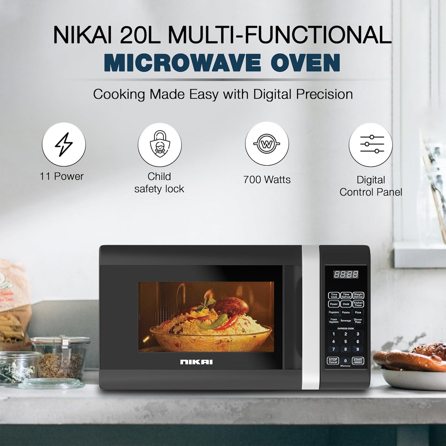 Nikai 700W 20L Microwave Oven NMO2010DB