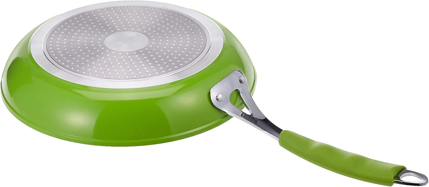 Flamingo Ceramic Coating Fry Pan 28x5cm, White/Green, FL6739FP