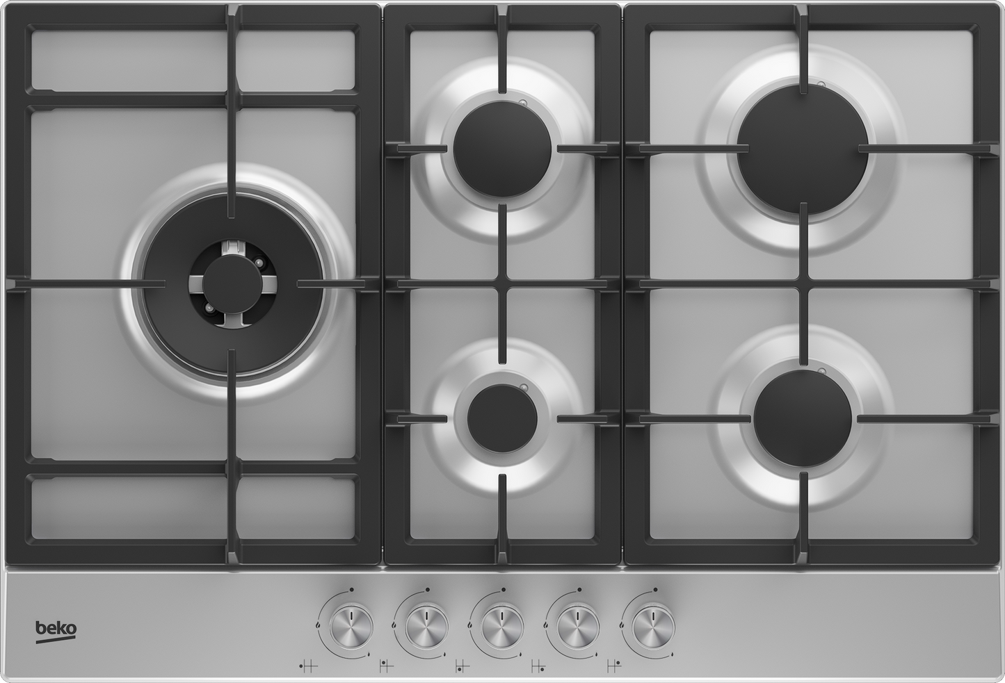 BEKO BUILT-IN 4+1 GAS ON STAINLESS STEEL HOB HQAW75225 SX 90CM