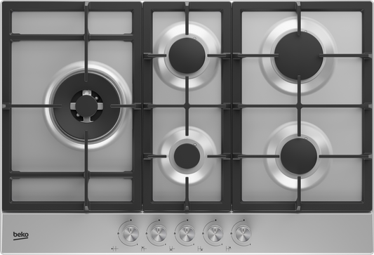 BEKO BUILT-IN 4+1 GAS ON STAINLESS STEEL HOB HQAW75225 SX 90CM
