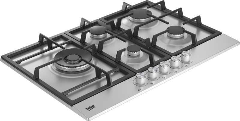 BEKO BUILT-IN 4+1 GAS ON STAINLESS STEEL HOB HQAW75225 SX 90CM