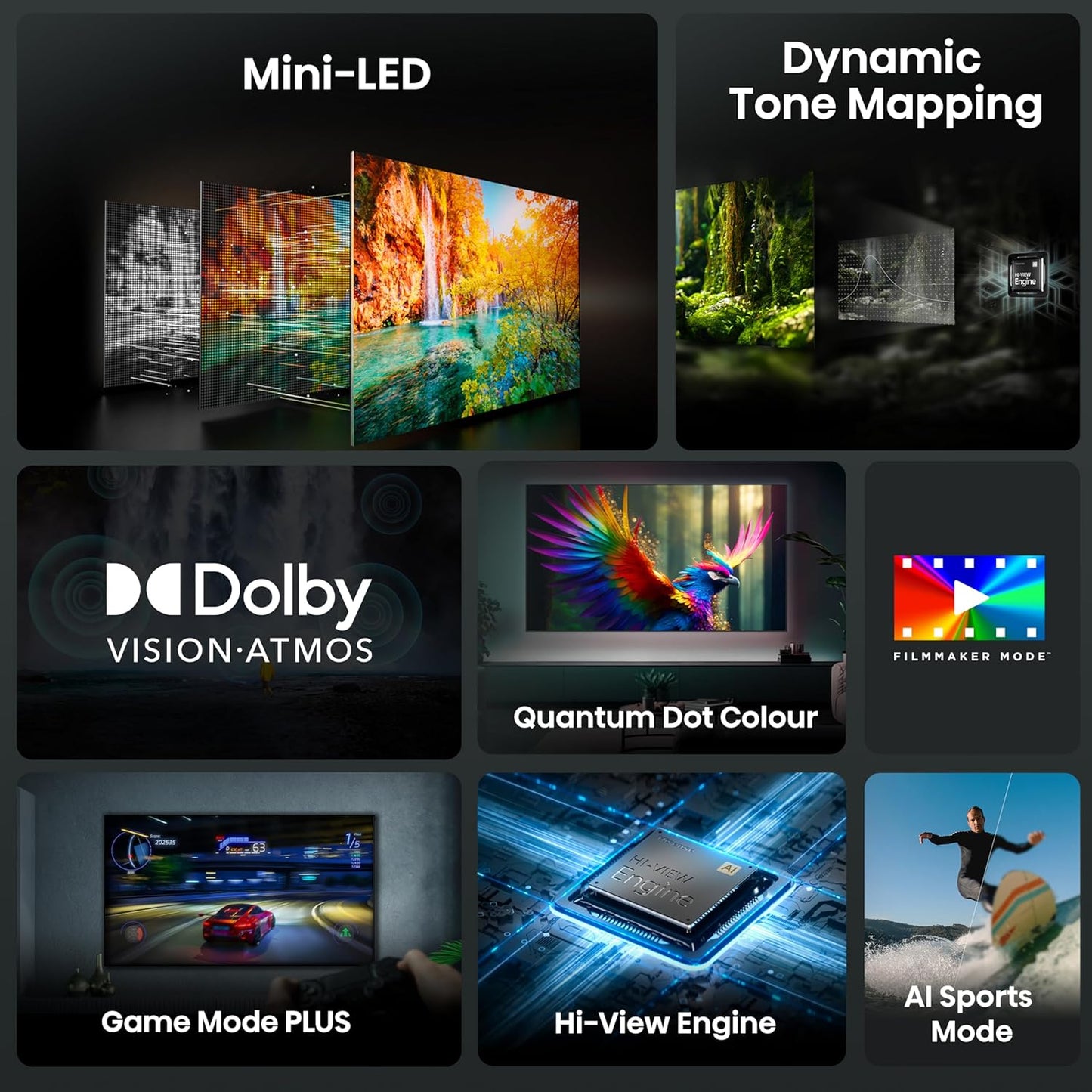 Hisense 75 Inch 4K ULED Mini-LED PRO QUANTUM DOT COLOR TV 75U6N-PRO