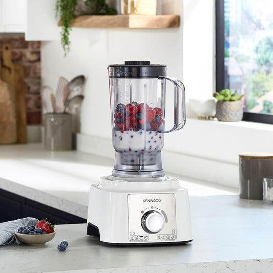 Kenwood Food Processor 1000W with 3 Stainless Steel Disks, Blender, Grinder, Juicer, Whisk & Dough Maker FDP65.750WH