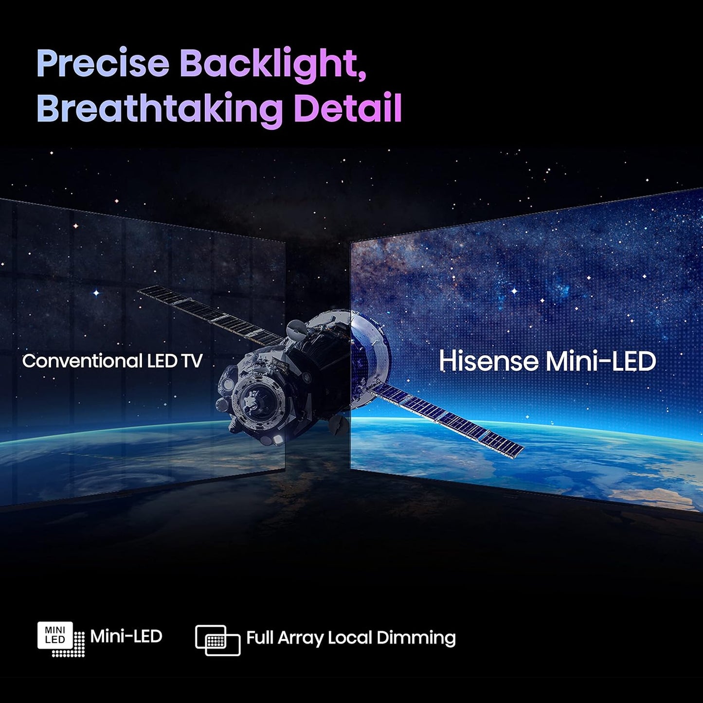 Hisense 65 Inch U7 Series Mini-LED ULED 4K UHD Google Smart TV ULED-QLED TV 65U7K Smart TV With Quantum Dot Colour,BT & Pro Metal Stand BezeLess Design