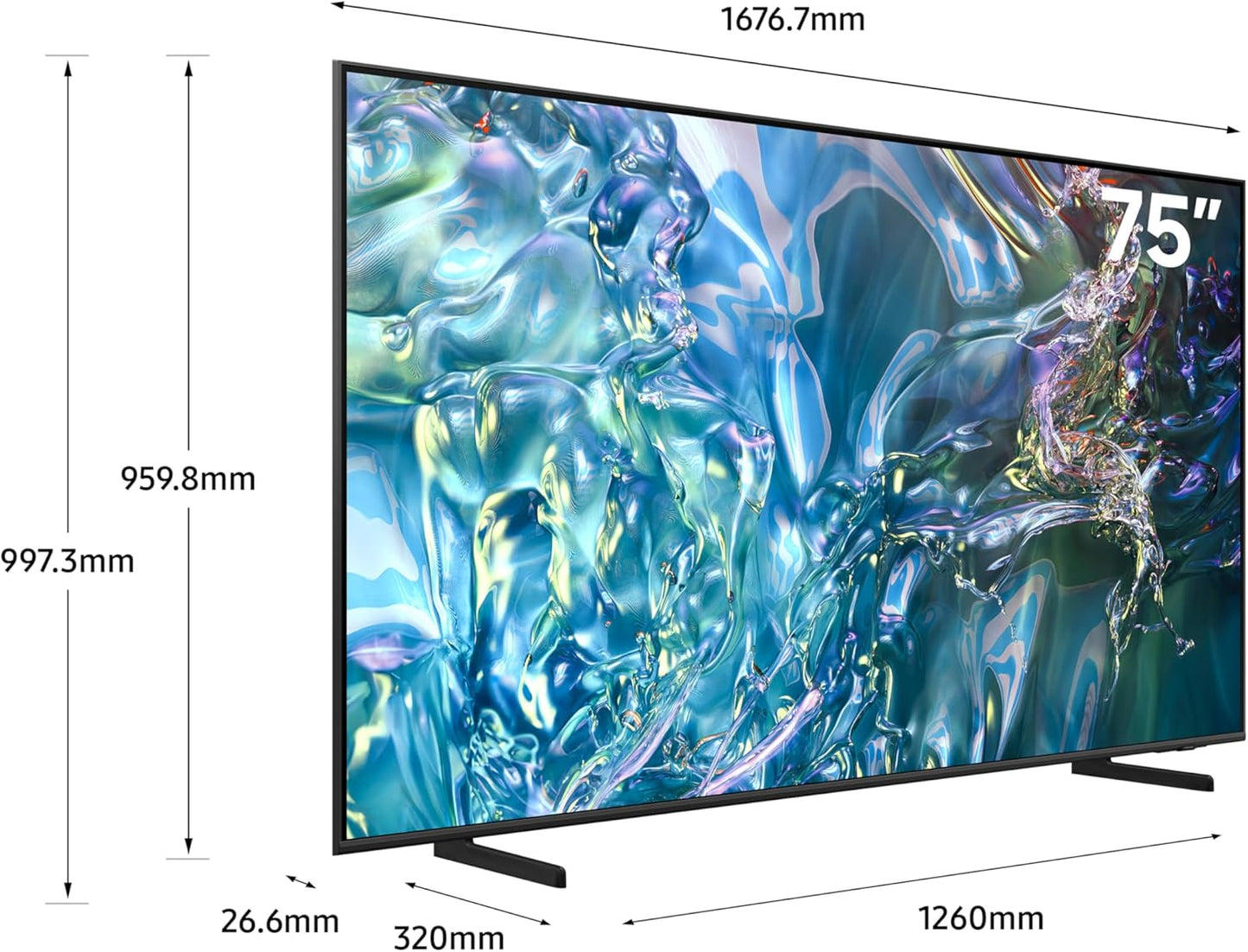 Samsung 75 inch 4K Upscaling QLED HDR Smart TV, Big TV, 100% Color Volume with Quantum Dot QA75Q60DAUMTE