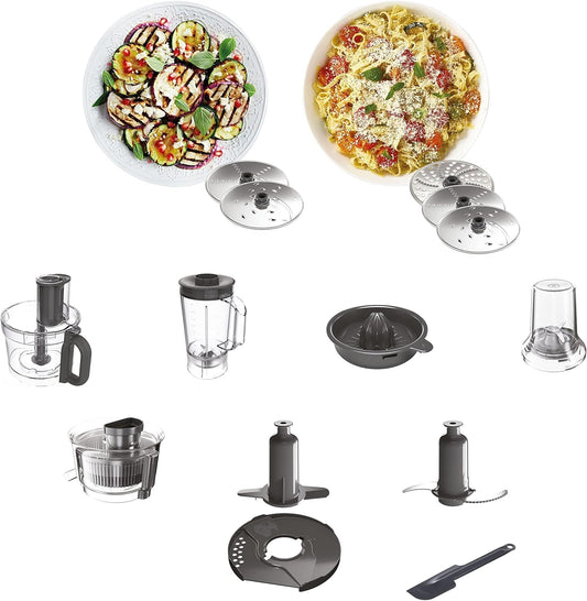 Kenwood Food Processor 1000W with 3 Stainless Steel Disks, Blender, Grinder, Juicer, Whisk & Dough Maker FDP65.750WH