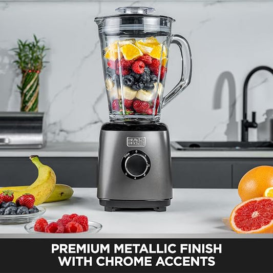 BLACK+DECKER Premium Stainless Steel Blender with Grinder, 500W SSBX525-B5