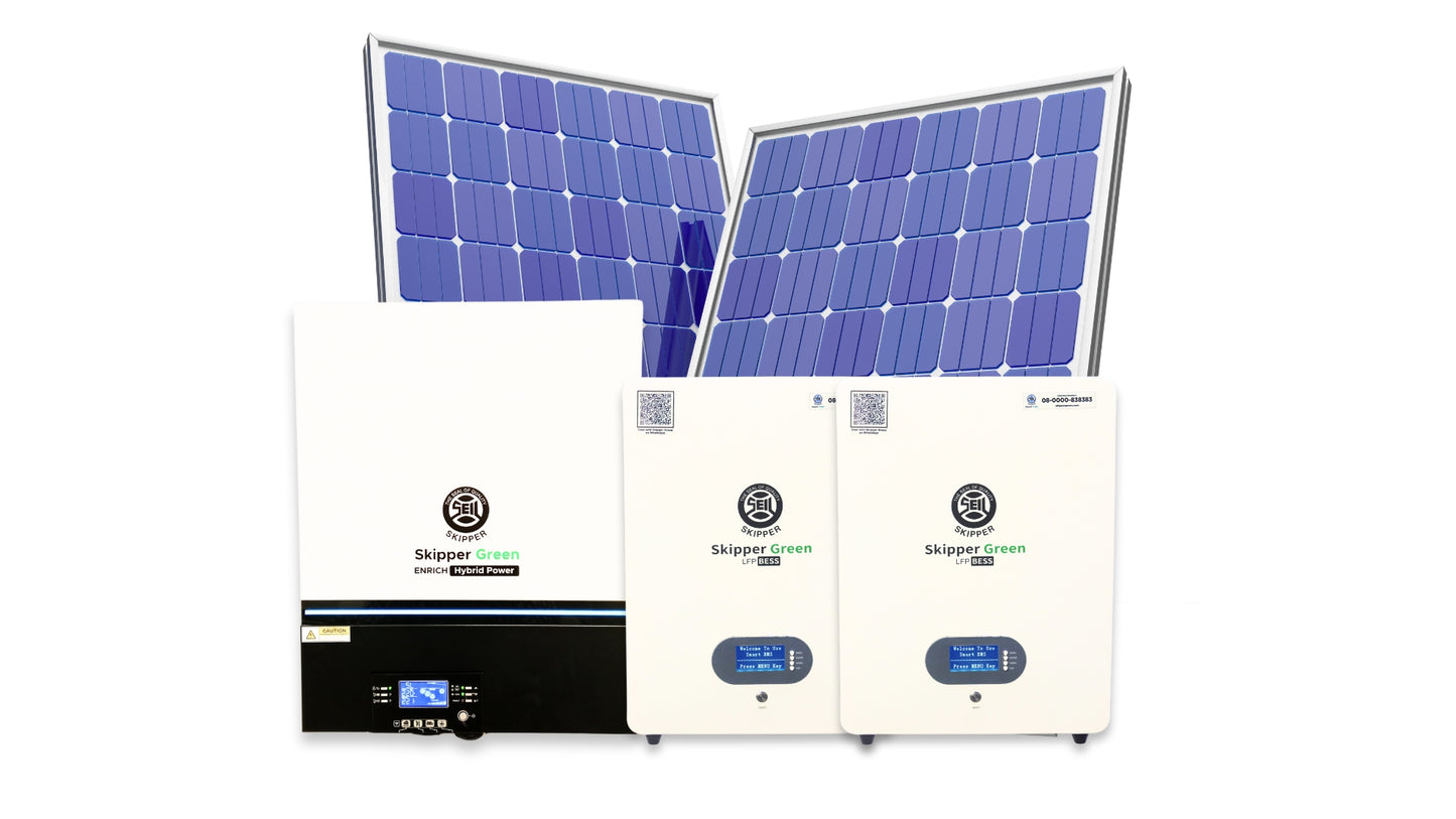 Skipper Green 8KW + 20.48KWH (Wall Mount) + 9.9KWp All in One Power Solution