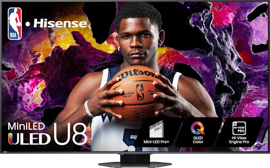 Hisense 85 Inch ULED Smart 4K Mini-LED TV With Quantum Dot Colour and 120Hz Game Mode PLUS 85U8N