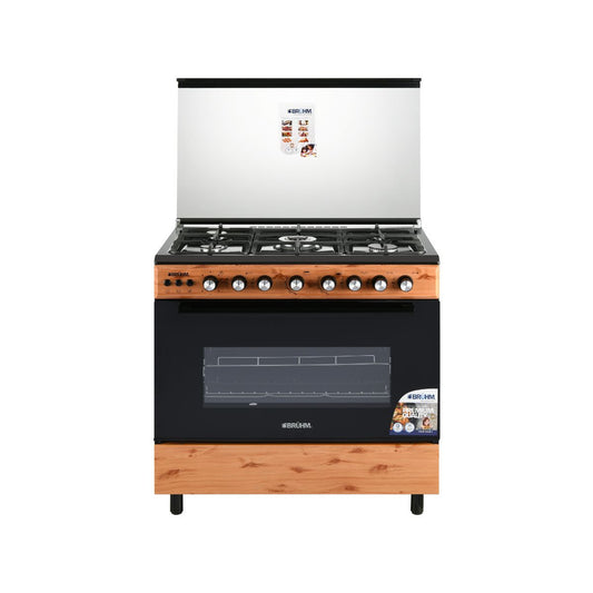 Bruhm 5 Gas Burner Standing Cooker BGC-9650IN - WOODEN  FINISH