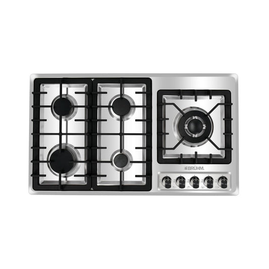 BRUHM 5 GAS COOKER HOB, STAINLESS STEEL AUTO IGNITION  BGH-9650FI