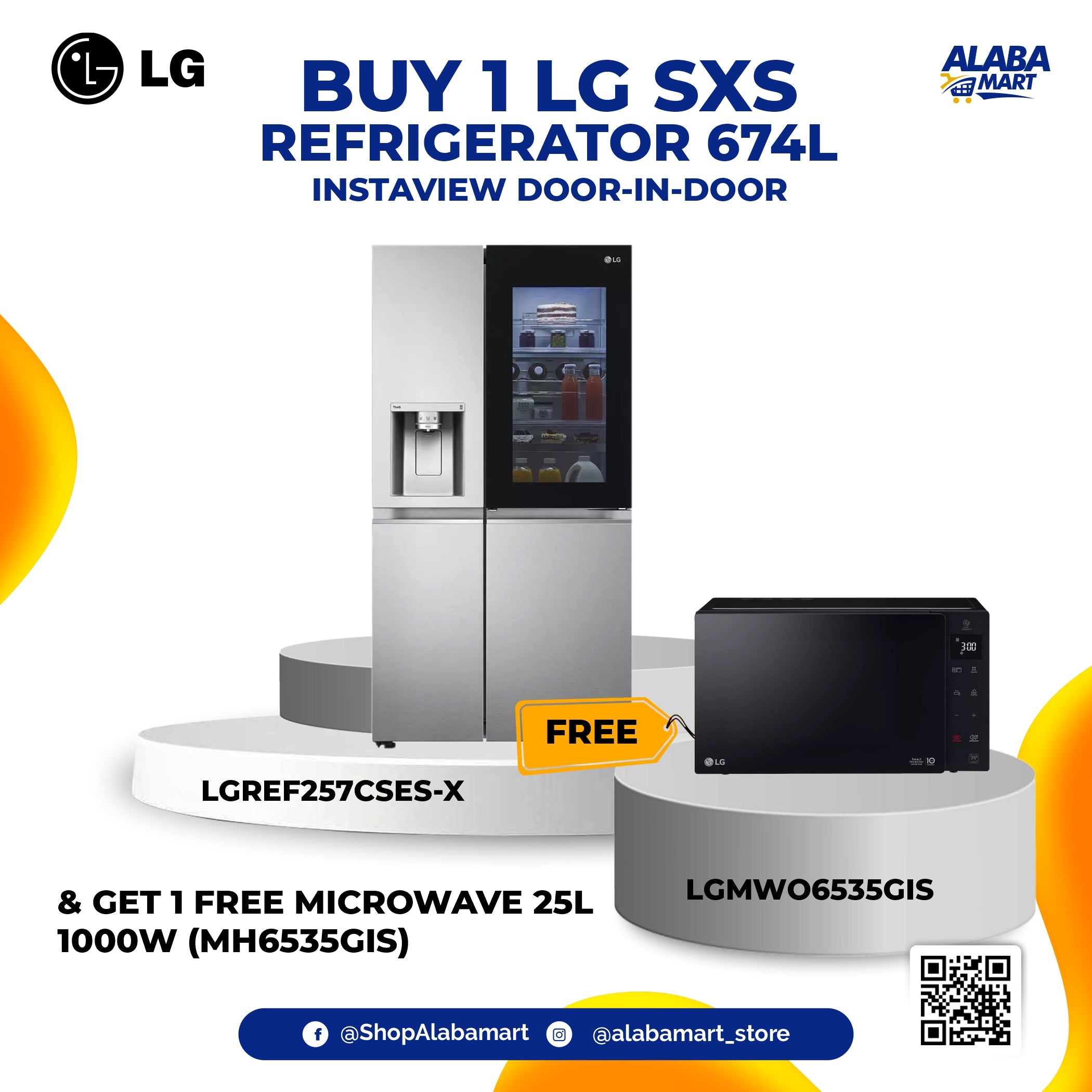 LG GC-X257CSES 674L InstaView Door-in-Door™ Side by Side