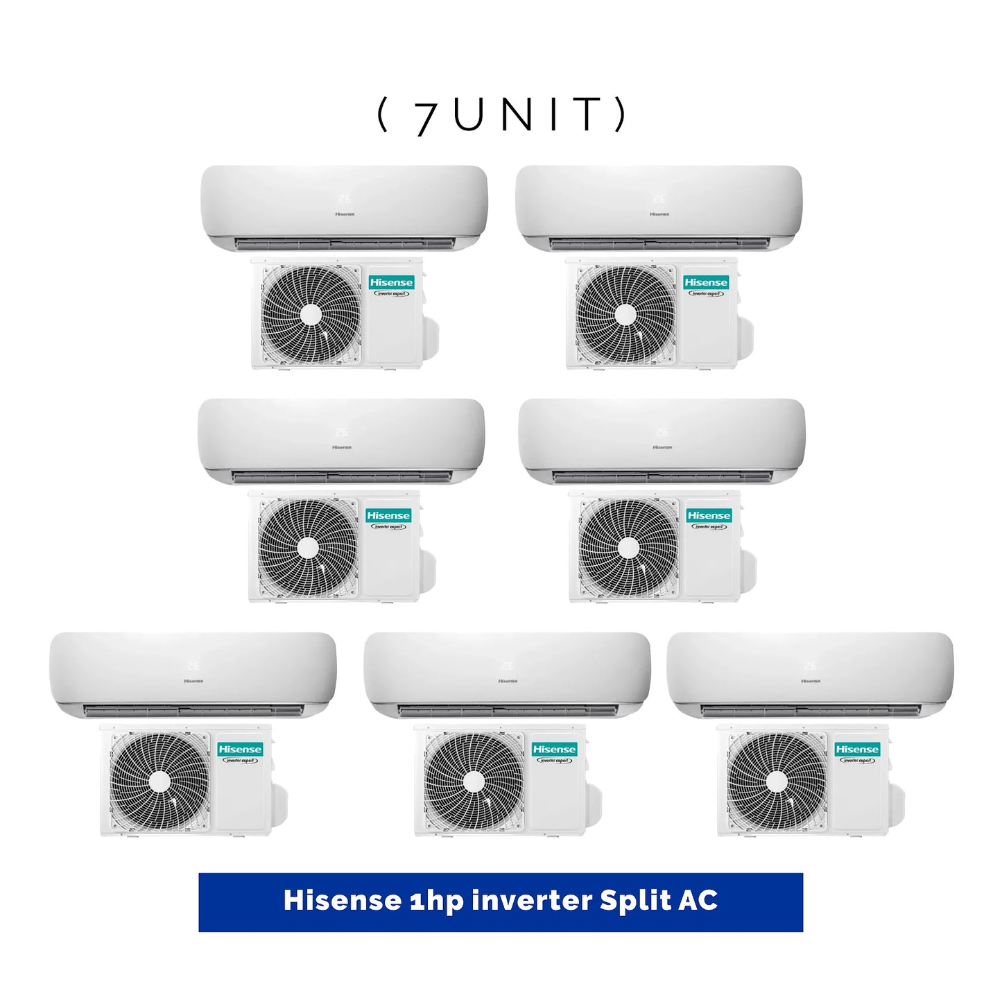7 UNIT COMBO Hisense 1hp Inverter Split Air Conditioner SPL 1HP-CopperInv-DK. Save ₦168000! 😱🛒 on this Deal