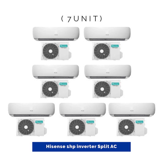 7 UNIT COMBO Hisense 1hp Inverter Split Air Conditioner SPL 1HP-CopperInv-DK. Save ₦168000! 😱🛒 on this Deal