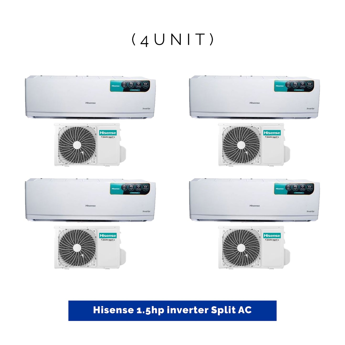 4 UNIT COMBO Hisense 1.5hp Inverter Split Air Conditioner SPL-1.5 hp-Copper-Inv-DK.  Save ₦29,920 😱🛒 on this Deal