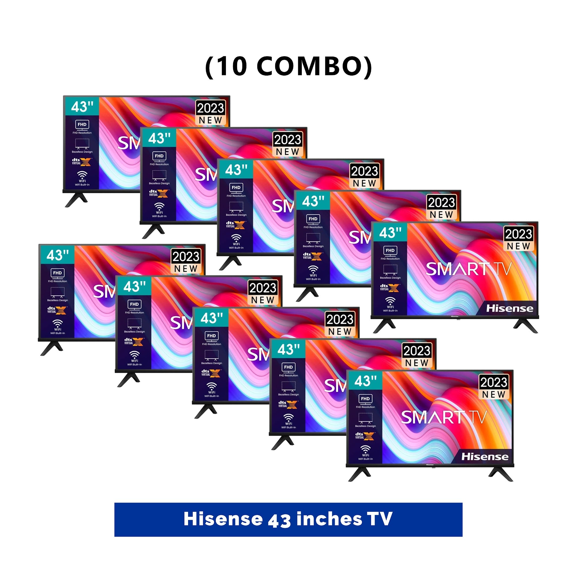 10 UNIT COMBO Hisense 43 inch A4Q LED Smart Tv with Free wall bracket ...
