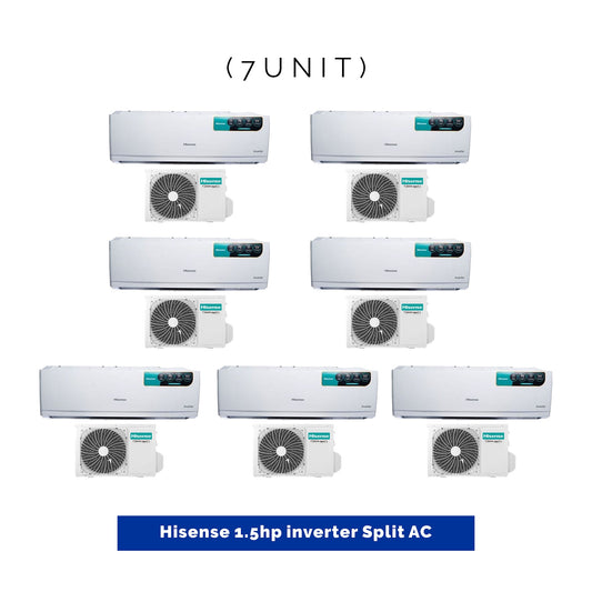 7 UNIT COMBO Hisense 1.5hp Inverter Split Air Conditioner SPL-1.5 hp-Copper-Inv-DK. Save ₦170,100! 😱🛒 on this Deal