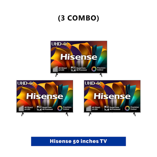 3 UNIT COMBO Hisense 50 Inch A6N Series UHD 4K Smart TV with Free wall bracket - 50A6N Save ₦53,880! 😱🛒 on this Deal