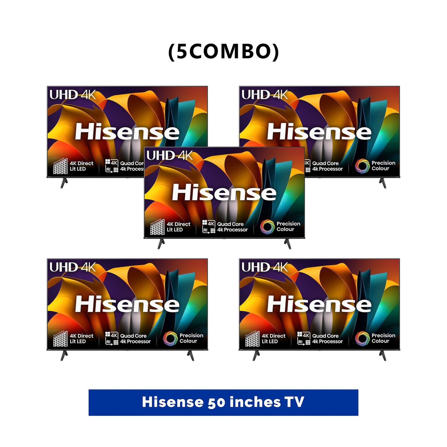 5 UNIT COMBO Hisense 50 Inch A6N Series UHD 4K Smart TV with Free wall bracket - 50A6N Save ₦89,800! 😱🛒 on this Deal