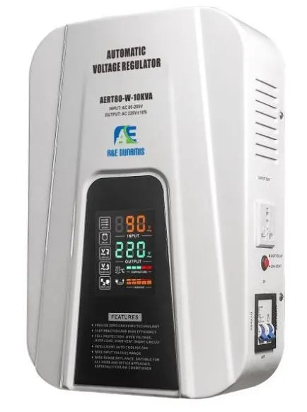 A&E DUNAMIS 10KVA Relay Voltage Stabilizer (80V-260V) - AERT80-W-10KVA