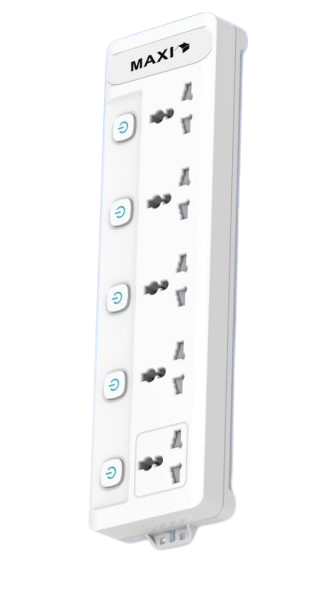 MAXI EXTENSION 5 OUTLET SWITCH MAXIEXT5K5-PS