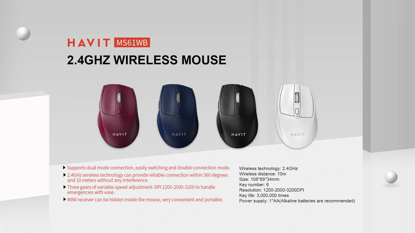 HAVIT PC series-Wireless mouse MS61WB