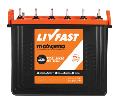 LiVFAST 230AH 12V Tubular Battery