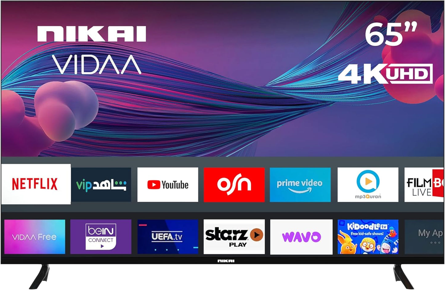 Nikai 65" INCH Web os UHD Smart LED NIK65MEU4STN, Frameless, Ultra HDR, Dolby Audio, Smart Voice Control