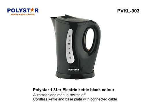 POLYSTAR 1.8 Liter ELECTRIC KETTLE BLACK PVKL-903