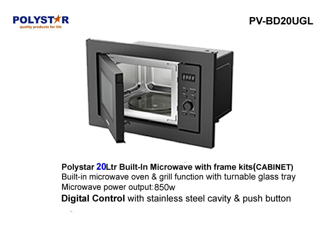 POLYSTAR 20 LITRES BUILT – IN MICROWAVE WITH GRILL PV-BD20UGL