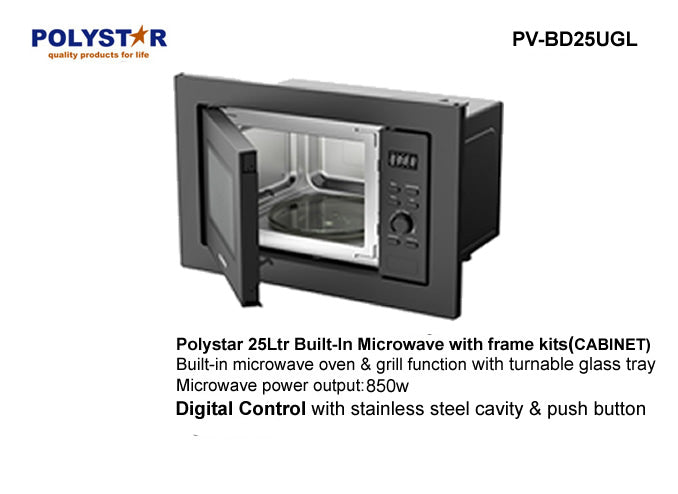 POLYSTAR 25 LITRES BUILT – IN MICROWAVE WITH GRILL PV-BD25UGL